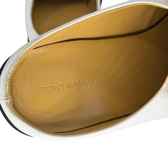 Tony Bianco Women's Chain Loafers 7 Square Toe White Cruise Relaxed Mule Classic - Picture 10 of 13